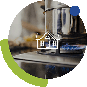 Home and Commercial Estufa de gas con olla encima